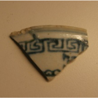 埤島橋遺址 中國晚近回字紋 青花碗口